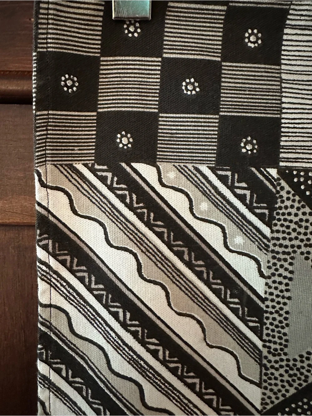 Geometric table runner • black, white, gray